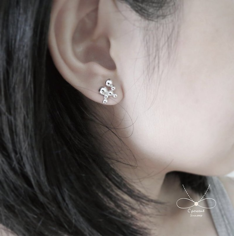 Bubble - Mermaid princess series (925 sterling silver earrings) - C percent - ต่างหู - เงินแท้ สีเงิน