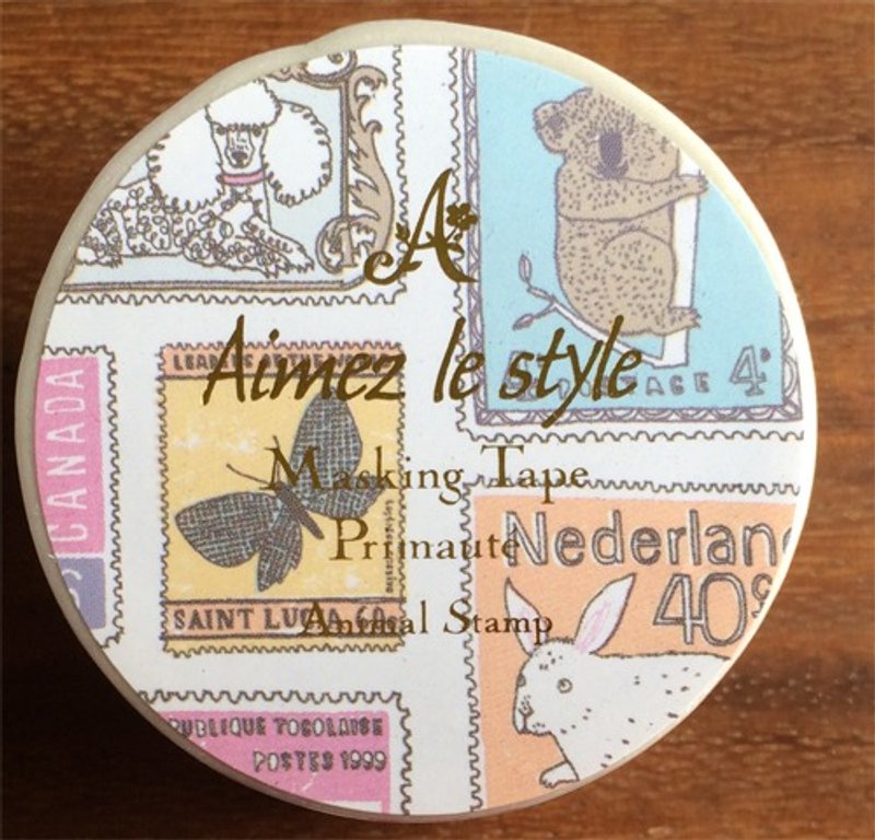 Aimez le style 紙膠帶- 動物郵票 (A03454) 交換禮物 - 紙膠帶/和紙/PET - 紙 多色