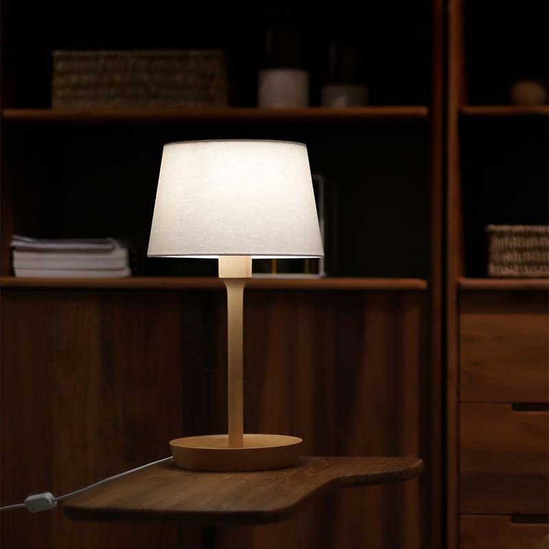 Tray Pan Lamp Solid Wood Table Lamp German Beech - ของวางตกแต่ง - ไม้ 