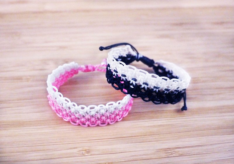 [Romantic Lace] Silk Wax Thread Braided Bracelet - สร้อยข้อมือ - วัสดุอื่นๆ หลากหลายสี