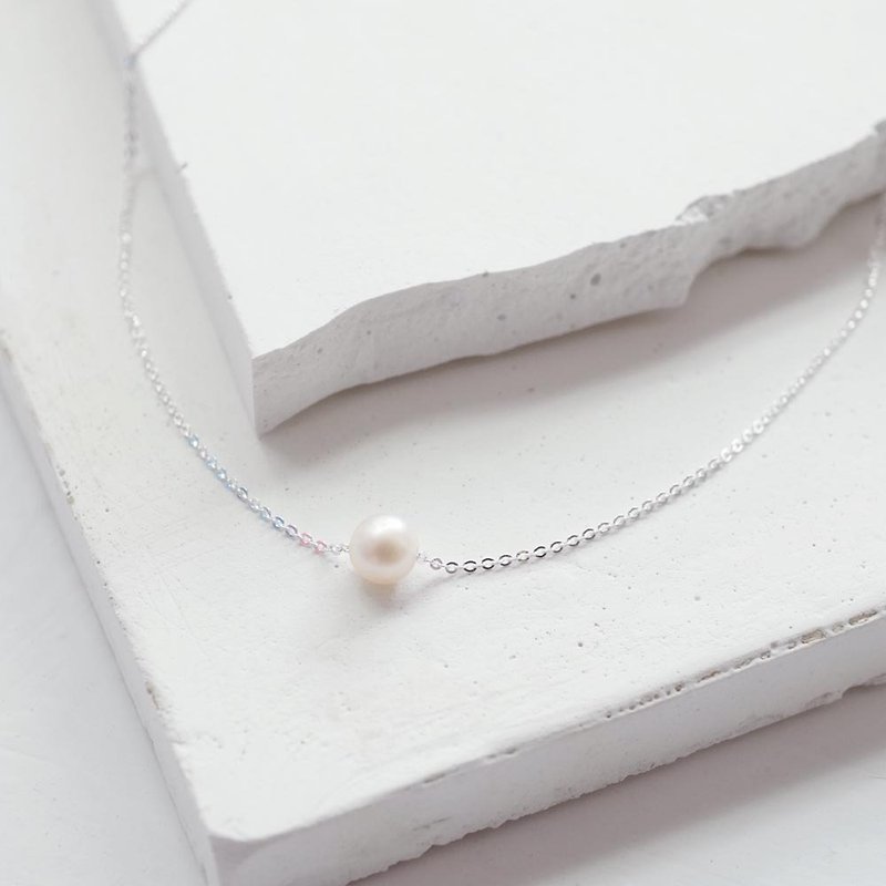 Pearl Sterling Silver Necklace - Necklaces - Pearl White
