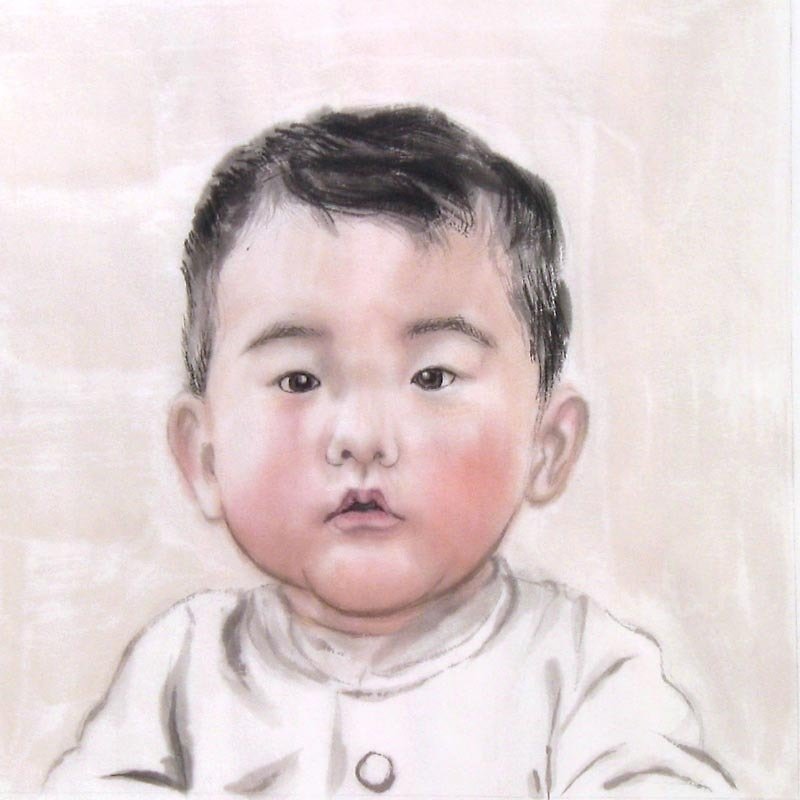 30 x 30 cm Custom Portrait, Child's Portrait, Children's Personalized Original Hand Drawn Portrait from Your Photo, OOAK watercolor Painting Ideas Gift - ภาพวาดบุคคล - กระดาษ หลากหลายสี