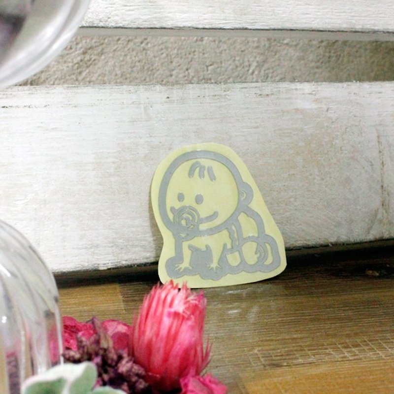 [Ai Juzu necessary] night reflective stickers family members, baby / puppy / kitten - Stickers - Paper Silver