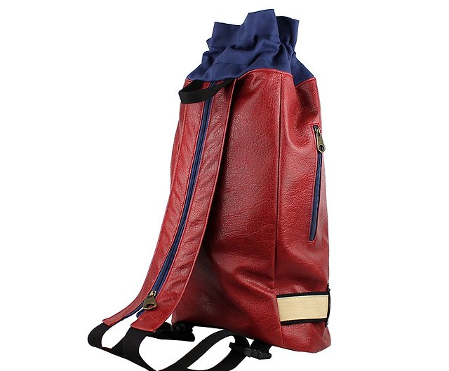 AMINAH-Bright wine red personality boxing bag (large)【am-0222