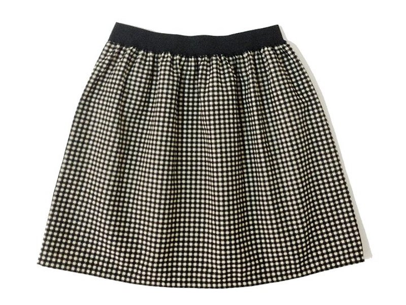 ::Lane68::手作 - 這樣好簡單鬆緊短裙(黑白格) - Skirts - Other Materials Black