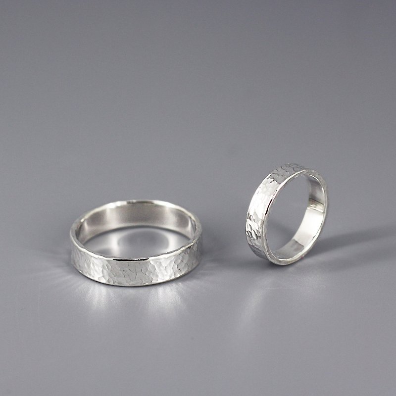 s925 sterling silver ring-shallow knock pattern hidden heart (single price) Hiding heart - แหวนทั่วไป - เงินแท้ สีเงิน