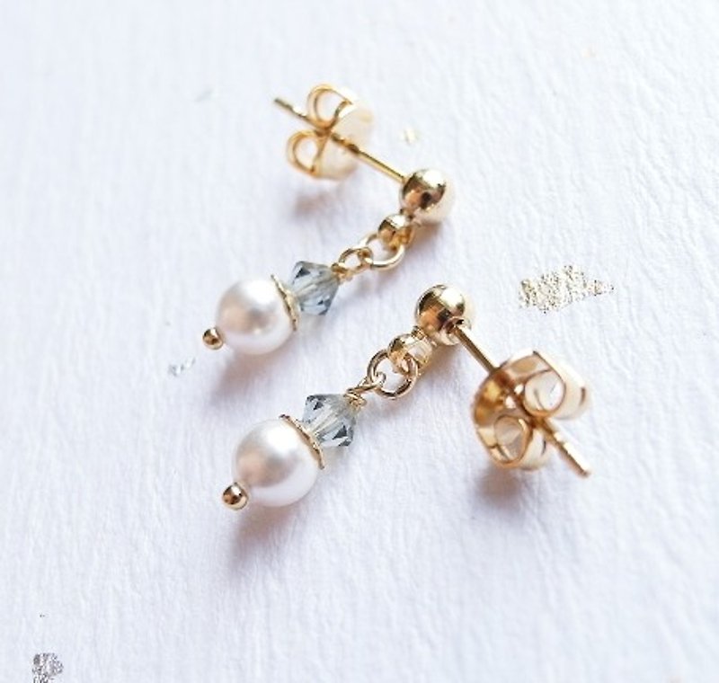 Mini Yeti Crystal Earrings 14K GF Gift Natural Stone Light Jewelry Crystal - ต่างหู - เครื่องเพชรพลอย สีม่วง