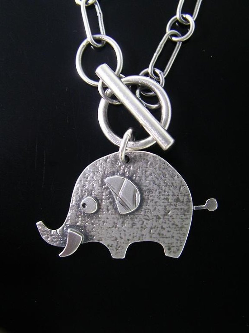 Ark Series---Elephant Sterling Silver Necklace - สร้อยคอ - โลหะ 
