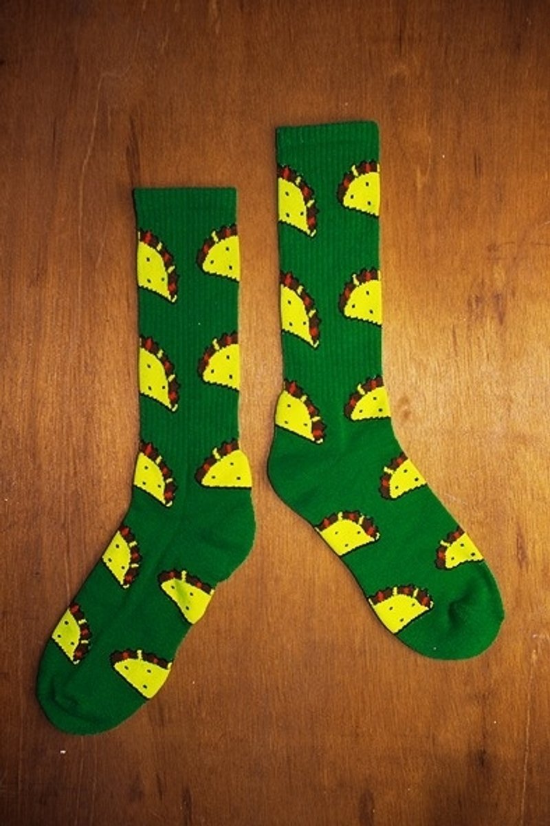 墨西哥綠taco捲餅襪!!夏漪眺=knock your socks off !! - 襪子 - 其他材質 綠色