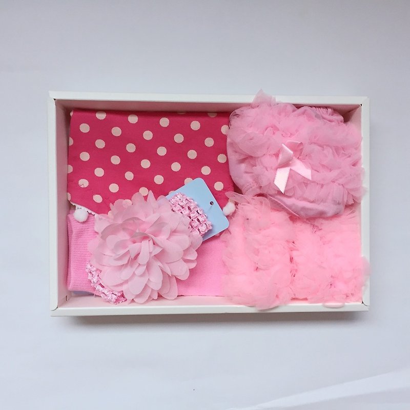 La Chamade /Cotton Candy Baby Girl Accesories Gift Set - ของขวัญวันครบรอบ - ผ้าฝ้าย/ผ้าลินิน สึชมพู
