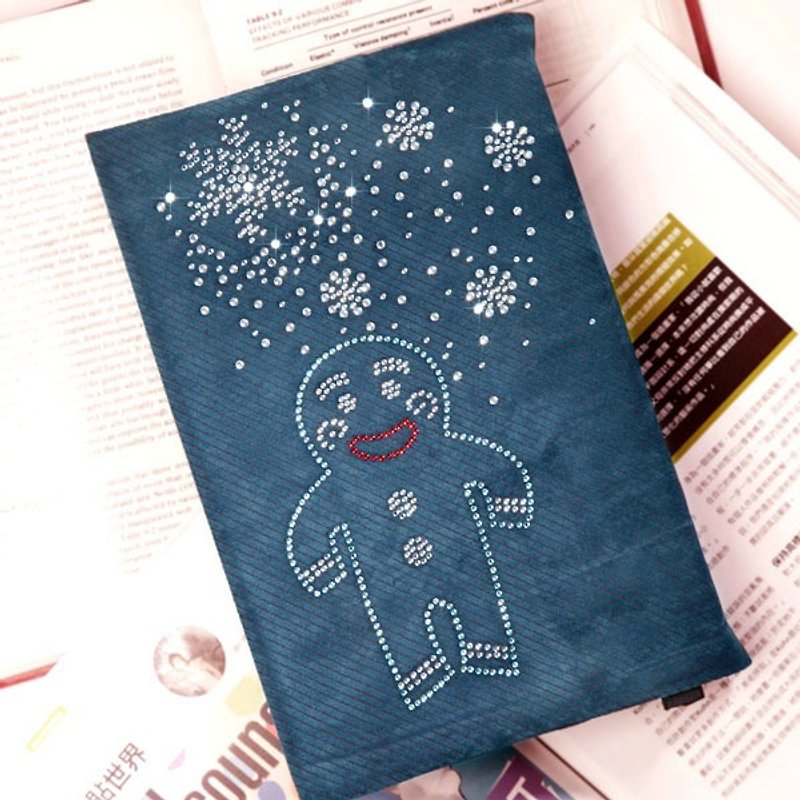 [GFSD] Rhinestone Boutique - full of the Christmas spirit [small gingerbread man singing] book clothes - ปกหนังสือ - วัสดุอื่นๆ สีน้ำเงิน