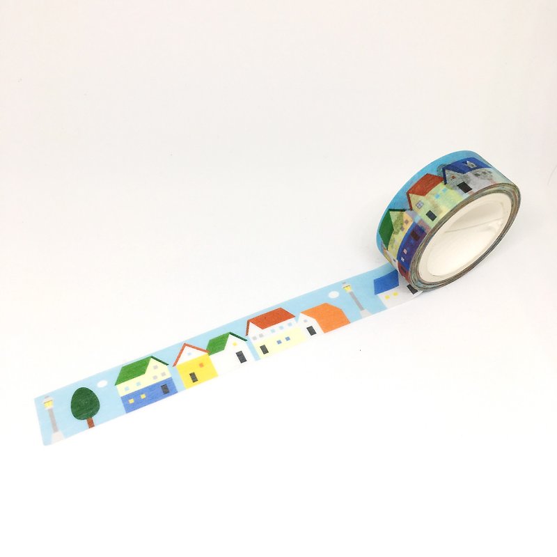 Baby island masking tape : Street houses - Washi Tape - Paper Multicolor