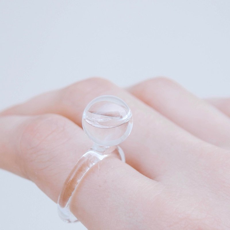 Tiny droplet ring glass ring unique gift