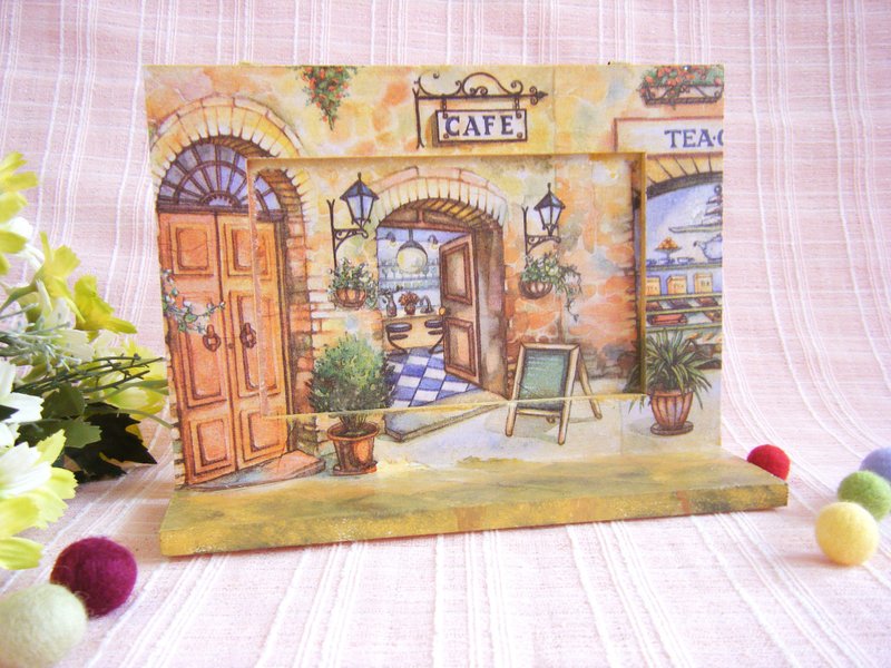 European cafe photo frame / flower garden photo frame / hanging painting - กรอบรูป - ไม้ หลากหลายสี