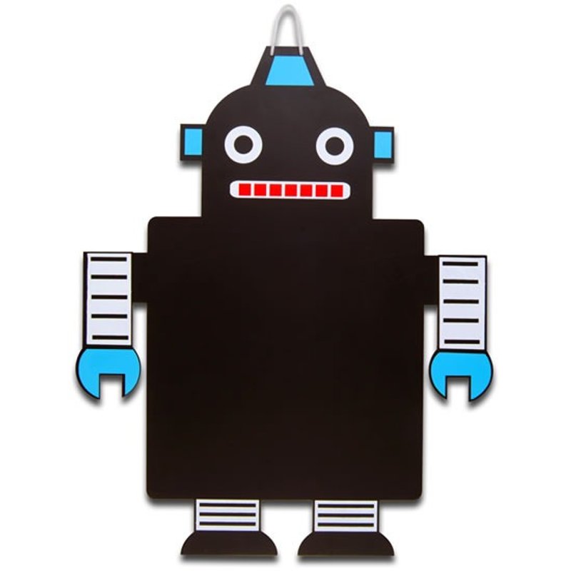 英國Fiesta好玩具- 機器人造型黑板 Robot Chalkboard - 壁貼/牆壁裝飾 - 木頭 藍色