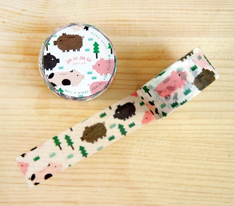 mumu paper tape -piggy paragraph - Washi Tape - Paper Multicolor