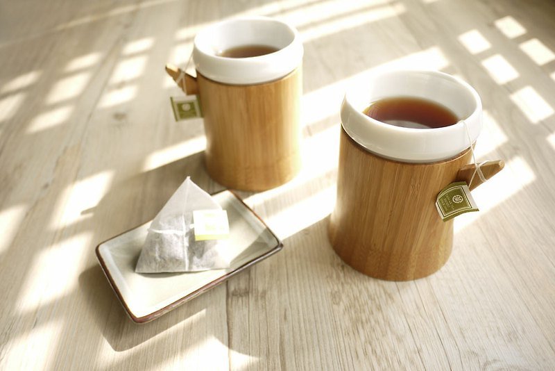 【LABOOS】Porcelain Bamboo Cup - Teapots & Teacups - Other Materials Green