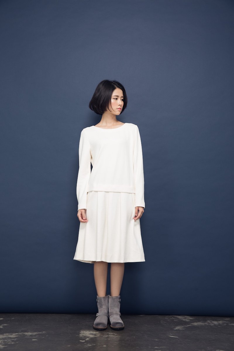 冬日奇幻 有機棉多穿法洋裝-獨角獸 - 洋裝/連身裙 - 棉．麻 白色