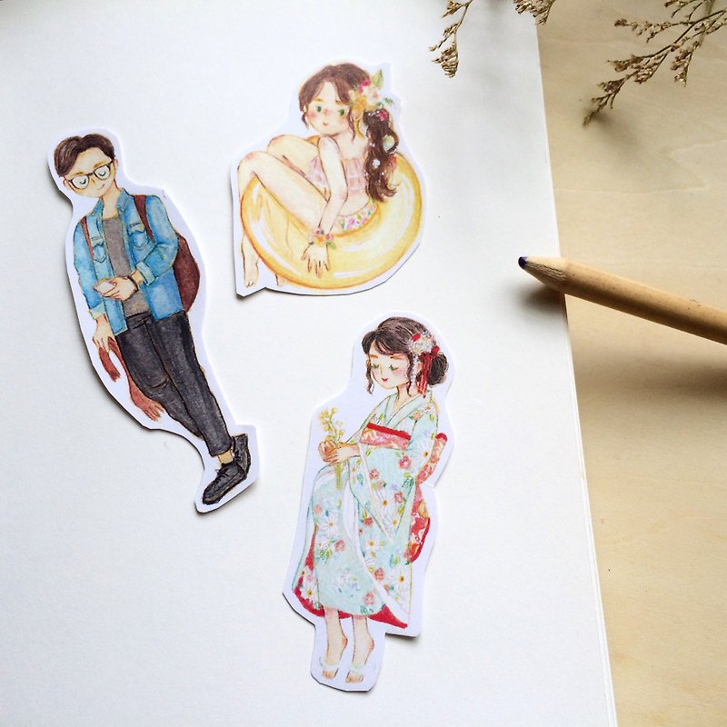 Sticker / summer. kimono. Boys / 3 into - Stickers - Paper Multicolor