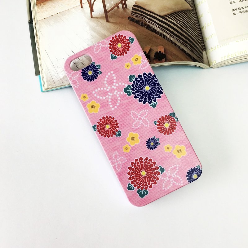 Japan Kimono Pink Pattern Print Soft / Hard Case for iPhone / Samsung - Phone Cases - Plastic Pink