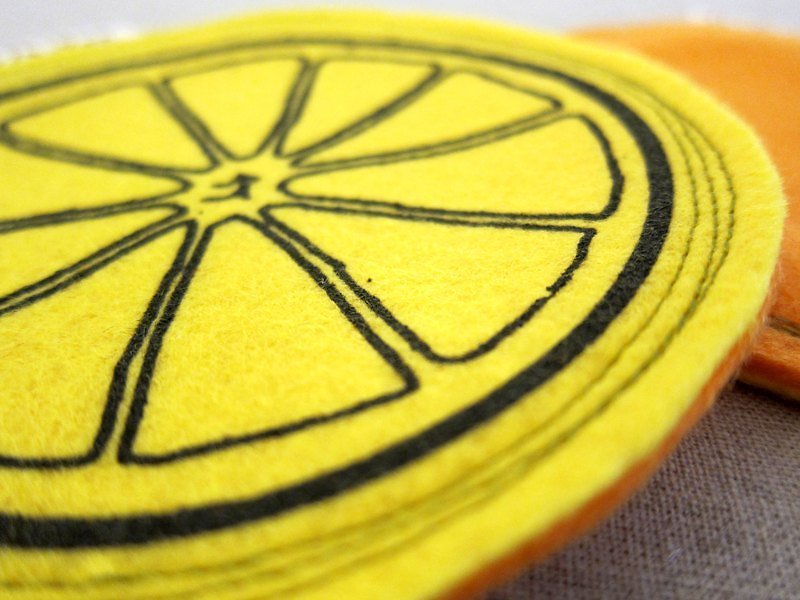 夏日織織品 // 柳澄汁杯墊 ( 2入） - 杯墊 - 其他材質 黃色