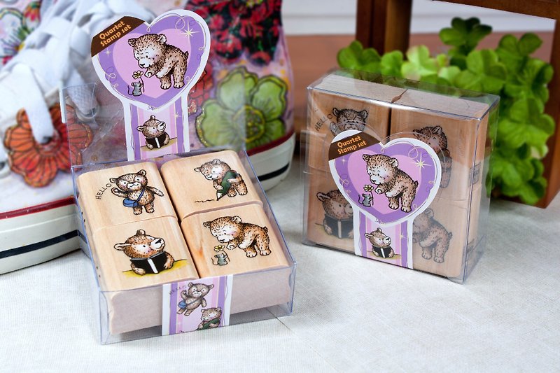 Four into the stamp set - Classic Bear - Stamps & Stamp Pads - Wood 