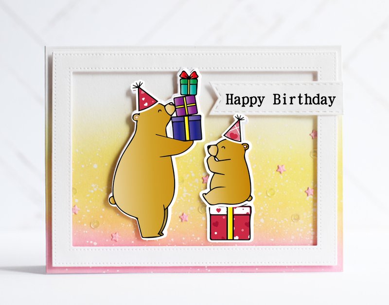 纯手工英文卡片/happy birthday生日卡片/生日祝福万用卡/生日感谢