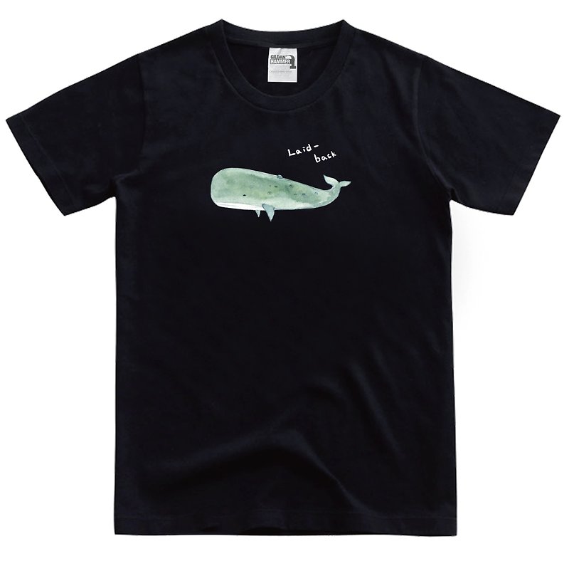 慵懶的抹香鯨 - T-shirt(絕版)黑白各一件 - 帽T/大學T - 棉．麻 黑色