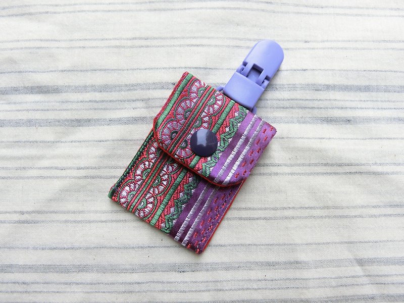 Purple satin totem - Baby peace symbol bags - Bibs - Cotton & Hemp Purple