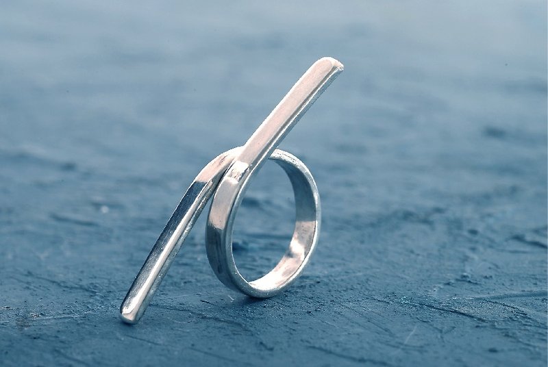 Parallel Silver Ring | 999 sliver Customized - Couples' Rings - Other Metals Blue