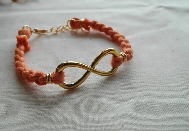 ~ M + Bear ~ Love Unlimited Love Unlimited, 8 wax rope braided bracelet (gold orange) - Bracelets - Other Metals Orange