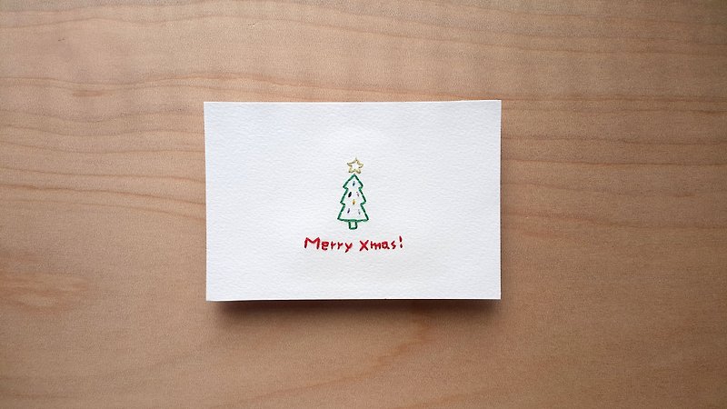 クリスマスツリー手作り針縫い刺繍カード刺繍 - カード・はがき - 紙 レッド