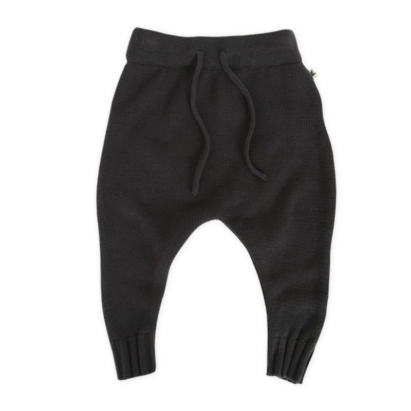 【Swedish Children's Clothing】Organic Cotton Onesies Pants 6 Months to 2 Years Old Black - Onesies - Cotton & Hemp Black