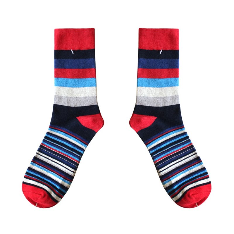 【2色】FOR BOYS，悄悄說！// 回聲圈線棉襪子 :::DAWN' make up your feet ::: - 襪子 - 棉．麻 紅色