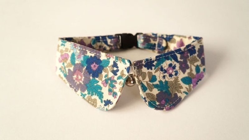 [Miya ko.] Handmade cloth grocery cats and dogs tie / collar round edge / bow / lovely flowers / pet collars - ปลอกคอ - วัสดุอื่นๆ 