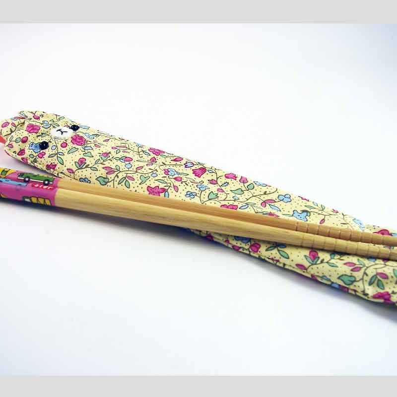 Cheerful portable chopstick set/environmental chopsticks/chopsticks/tableware blooming - Chopsticks - Other Materials Pink