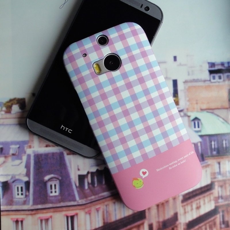 Kalo Carel creative hTC One M8 painting style protective case - cotton candy Check - Other - Plastic Pink