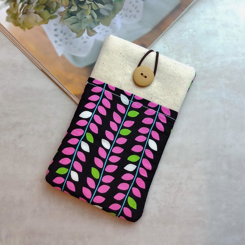 Customized phone bag, mobile phone bag, mobile phone protective cloth cover-vine (P-72) - Phone Cases - Cotton & Hemp Pink