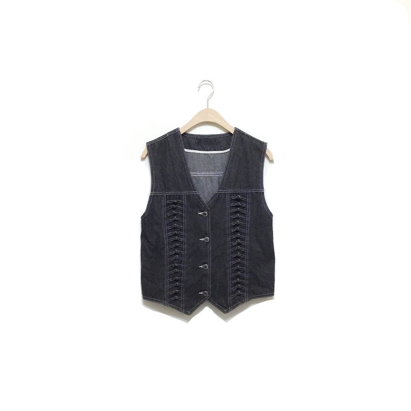 │Thousands of dollars are hard to buy, know it early │Denine gray vest VINTAGE/MOD'S - Women's Vests - Other Materials 