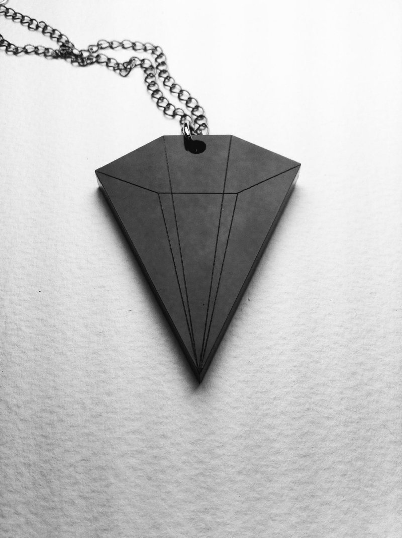 Lectra Duck ▲Geometric Vertebrae ▲Necklace/Key Ring - Necklaces - Acrylic Black