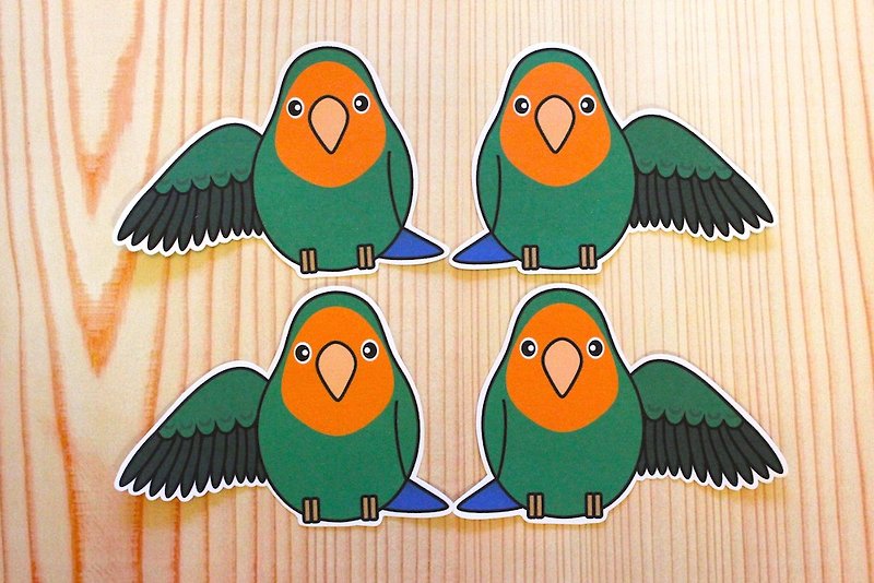 Happiness is defined. Happiness Only. My best friend is good soil small parrot stickers (a group of four) - Stickers - Paper 