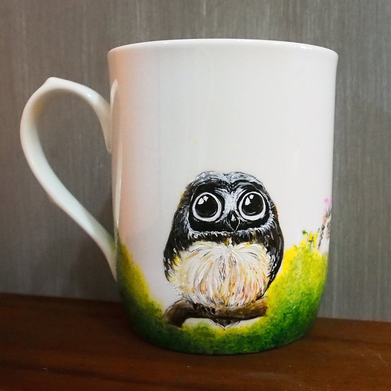 Meticulous Handle Mug Series - Innocent Owl - แก้วมัค/แก้วกาแฟ - วัสดุอื่นๆ สีเขียว