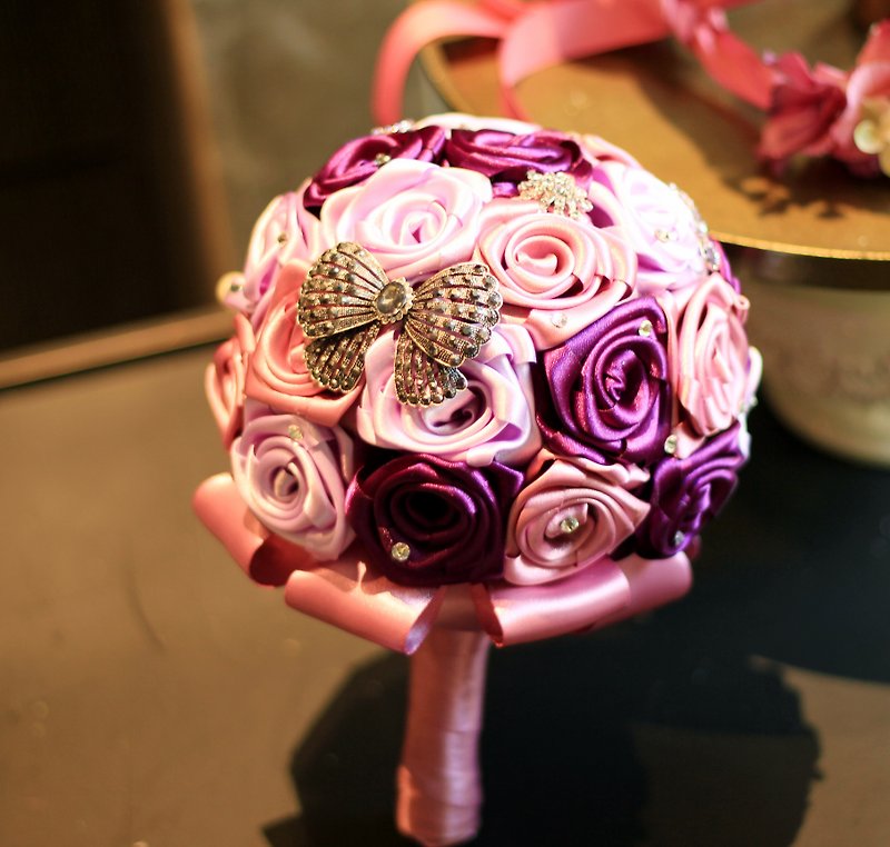 Jewelry Bouquet [Rose Jewelry Series] Little Rose / Bridesmaid Bouquet / Flower Girl - อื่นๆ - กระดาษ สีม่วง