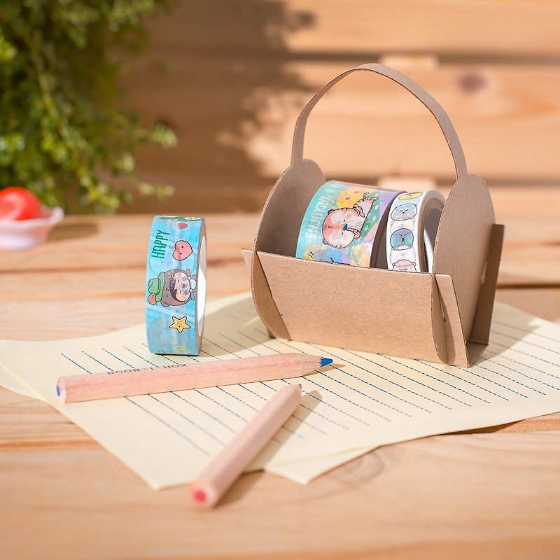 Xiong Okui-Xiong Ai 呷ㄟ picnic party paper tape + storage basket - มาสกิ้งเทป - กระดาษ 