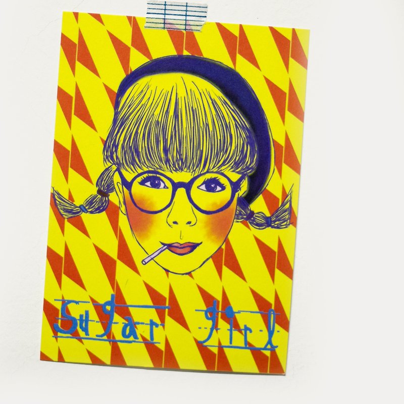 Candy Girl Postcard - Cards & Postcards - Paper Yellow