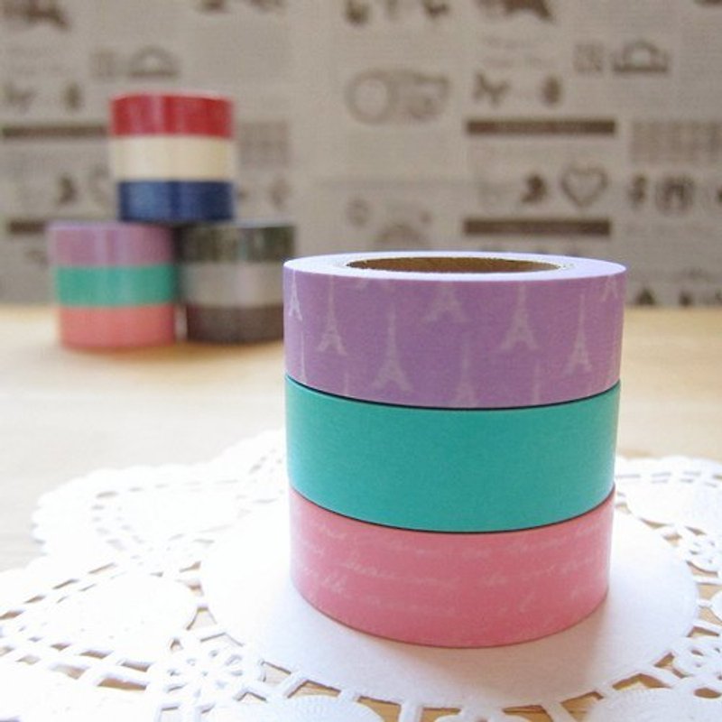 maste Masking Tape and paper tape 3 package [Eiffel Tower - purple (MSG-MKT01-PL)] - Washi Tape - Paper Purple