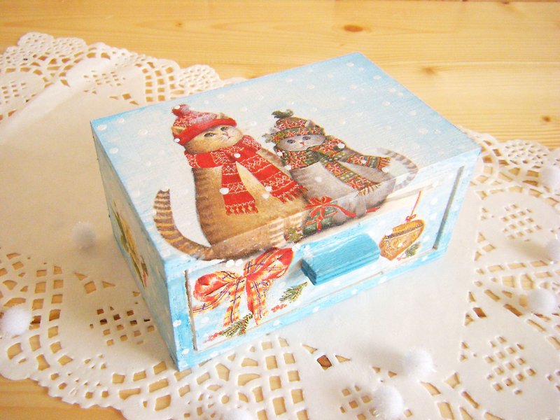 [Limited] Christmas storage box / small drawer / cat whiskers box - Storage - Wood Multicolor
