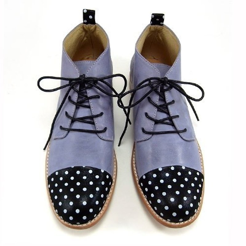 Sweet Villians 英倫時尚休閒紳士皮靴 Outdoor Style 98328，俏麗紫 - รองเท้าลำลองผู้หญิง - หนังแท้ สีม่วง