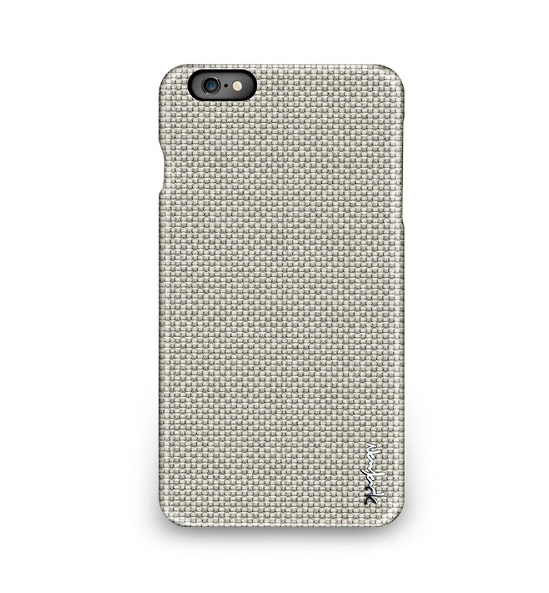 iPhone 6 Plus -The Weave Series weave pattern protection Rear - khaki gray - เคส/ซองมือถือ - วัสดุอื่นๆ สีเทา