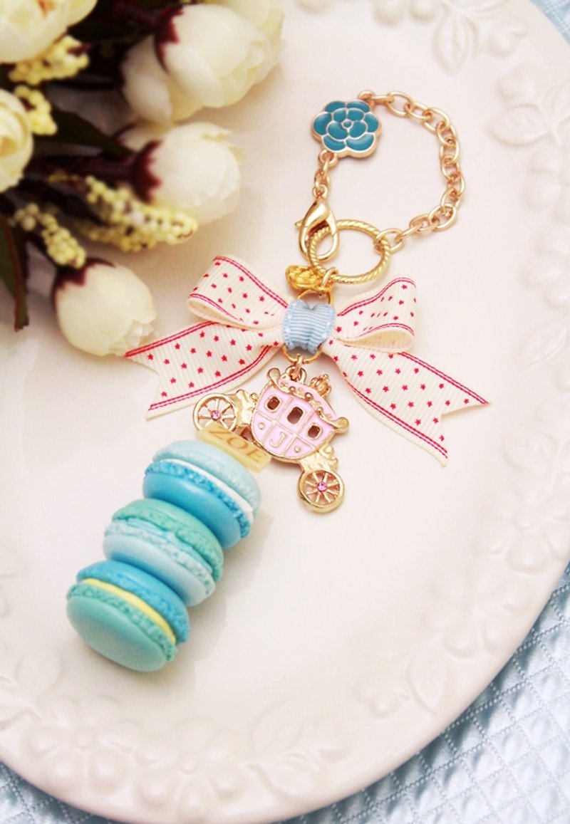 Belle Epoque (Blue) ~ gorgeous Stacker dual Macaron key ring / bag Strap - Other - Other Materials Blue